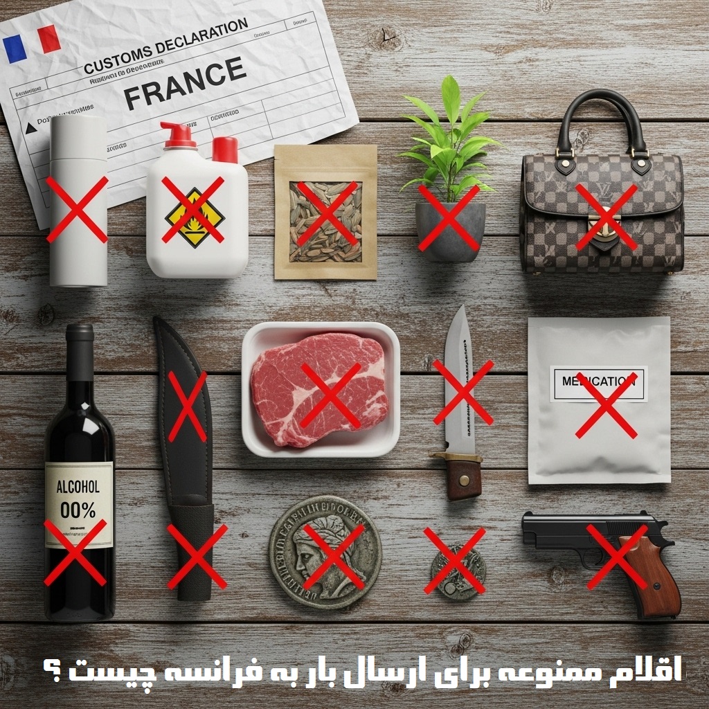 اقلام ممنوعه برای ارسال بار به فرانسه
