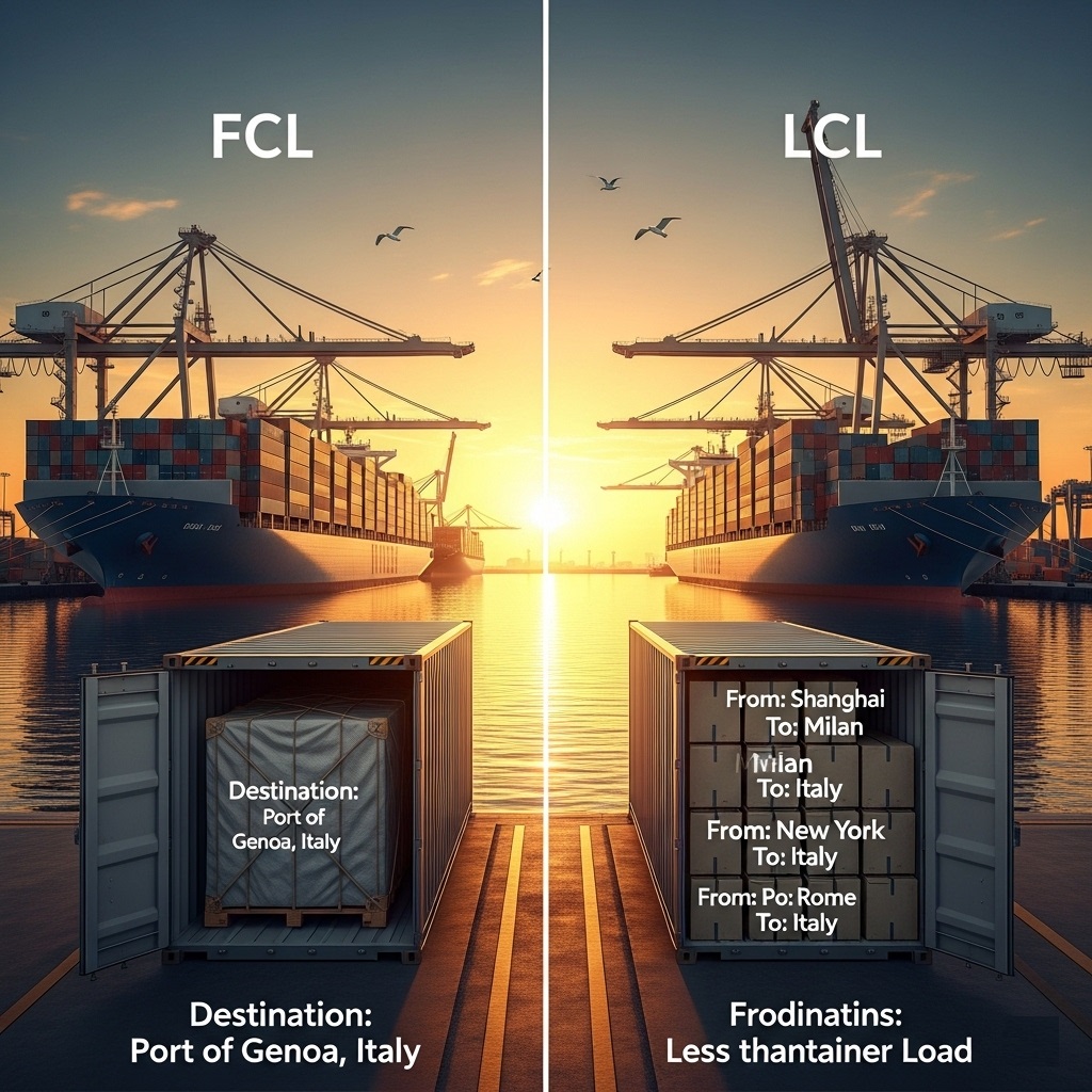 تفاوت fcl و lcl در حمل دریایی به ایتالیا