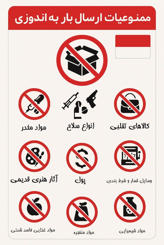 ممنوعیات ارسال بار به اندونزی