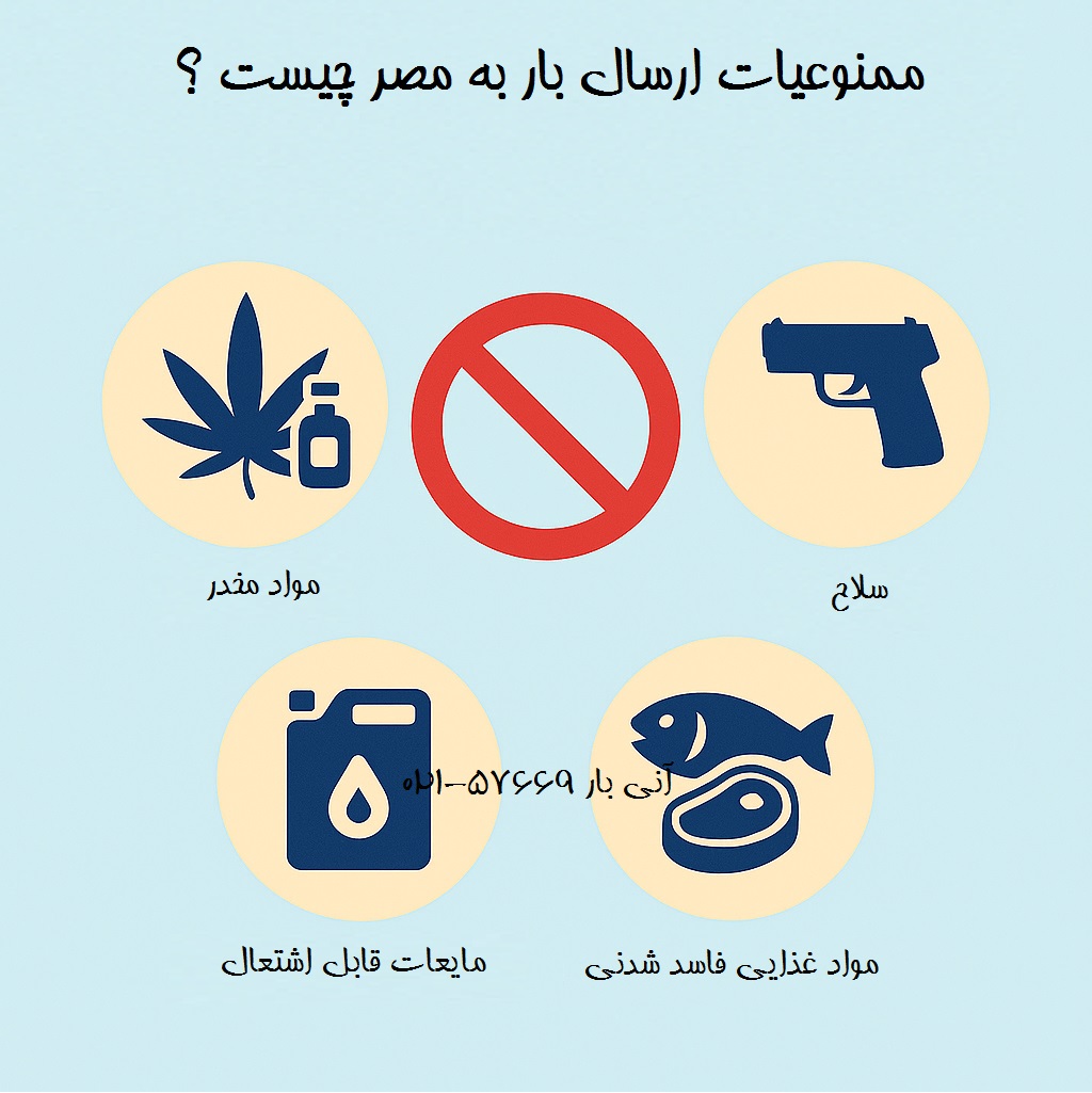 ممنوعیات ارسال بار به مصر
