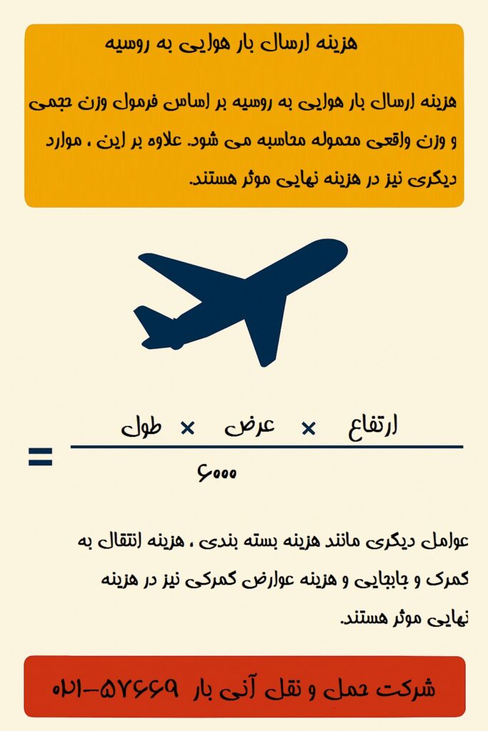 هزینه ارسال بار هوایی به روسیه