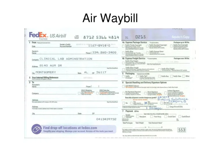 نمونه air waybill