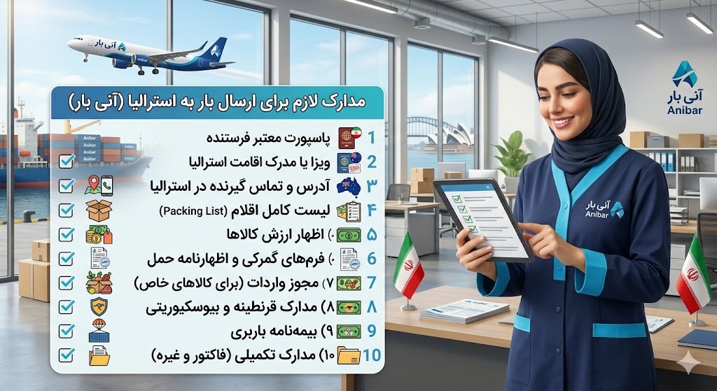 مدارک لازم برای ارسال بار به استرالیا